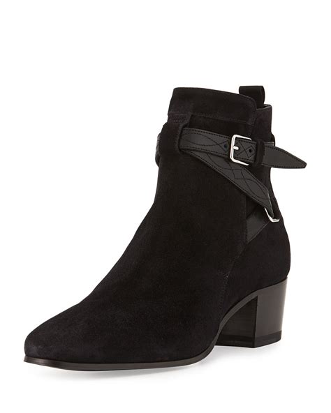 saint laurent suede bootie